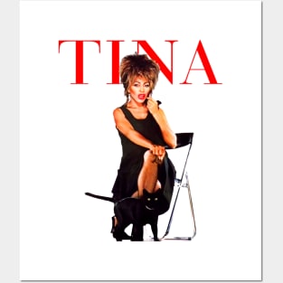 Retro Tina Turner With Cat Posters and Art